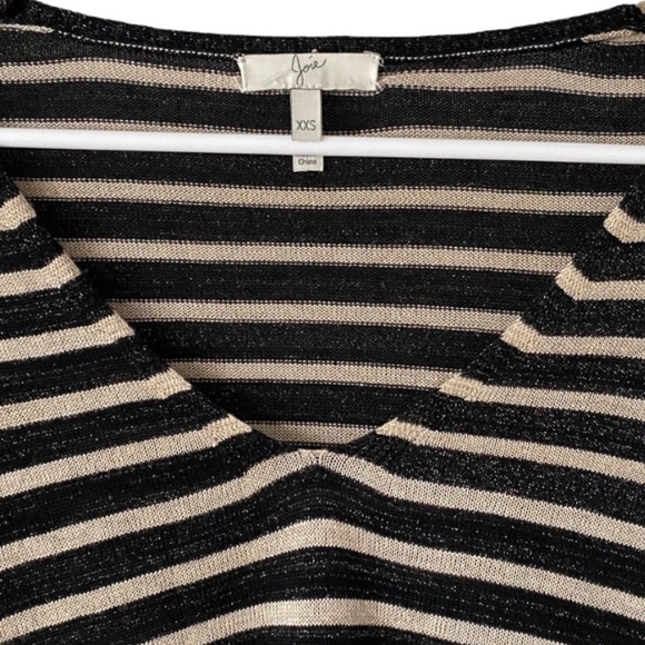 Joie Black Gold Emere Striped Shimmer Sweater - Picture 6 of 8